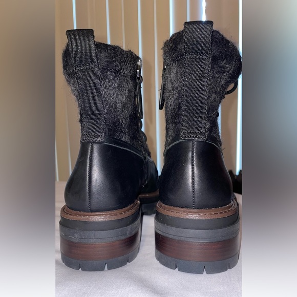 NEW LOUISE ET CIE LO SARNI3 BLACK LEATHER DUCK BOOTS SIZE 9.5 - Picture 5 of 16